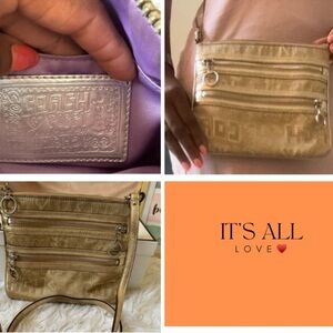 Stylish Gold COACH POPPY Crossbody Bag